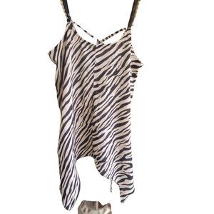 Sexy Little Zebra Print flowing Charlotte Russe Sleeveless Top Size M